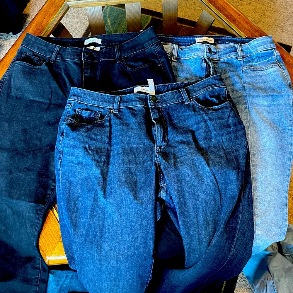 3 pair size 16 Lane Bryant jeans